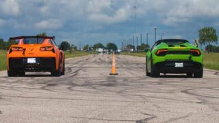 مسابقه خیابانی خودرو 2019 Corvette ZR1 و Lamborghini Huracan