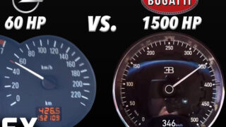 سرعت شتاب خودرو بوگاتی چیرون 2018 و خودرو Opel Corsa