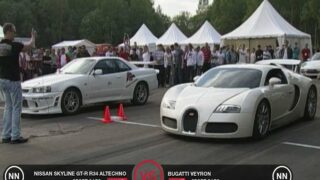 مسابقه تک کورس بوگاتی ویرون و نیسان GT-R