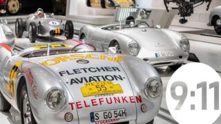 پهباد موزه Porsche با خودروهای افسانه ای پورشه برخورد