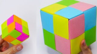 ساخت مکعب رنگارنگ کاغذی