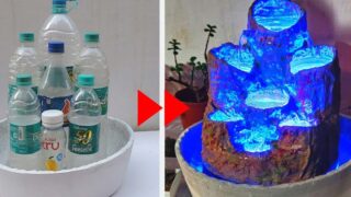 ساخت بطری پلاستیکی چراغهای LED با چشمه آب