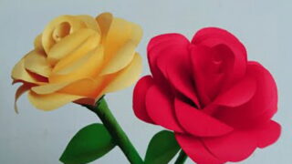 کاردستی گل رز اوریگامی کاغذ
