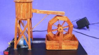 ساخت چوب بستنی با چرخ کوچک آب آسیاب آبی