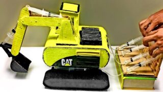 ساخت ماشین بیل هیدرولیک CAT مقوا در خانه