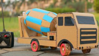 ساخت کامیون میکسر سیمان اسباب بازی در خانه
