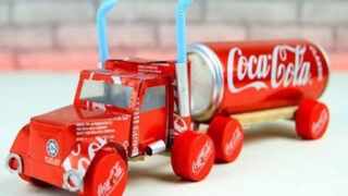 ساخت قوطی نوشابه با کامیون اسباب بازی