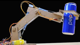 ساخت مقوا موتور دی سی با بازوی روباتیک کنترلی