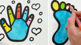 نقاشی دست و پا برای بچه ها